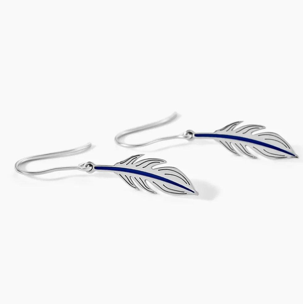 Boucles D'oreilles Pendantes Argent Blanc Stieg