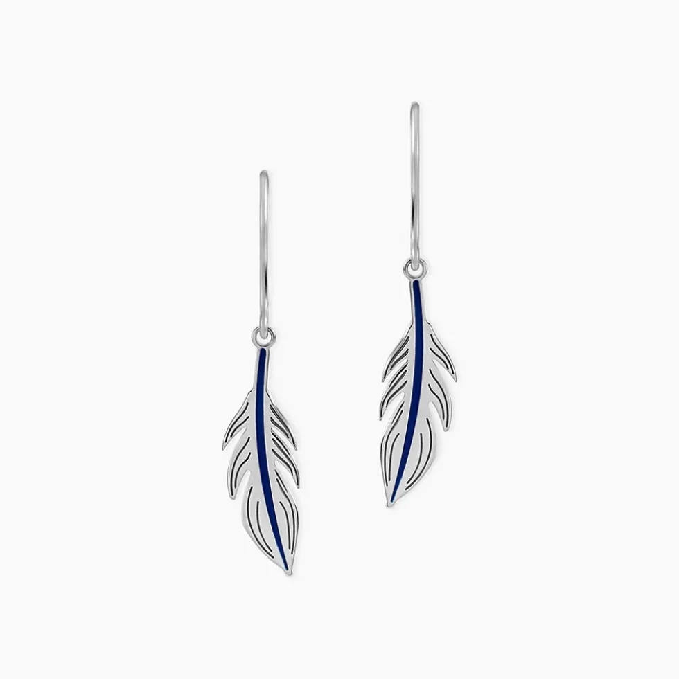 Boucles D'oreilles Pendantes Argent Blanc Stieg