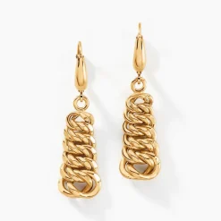 Boucles D'oreilles Pendantes Jimmy Or Jaune