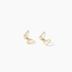 Boucles D'oreilles Pendantes Euria Cœur Or Jaune