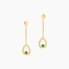 Boucles D'Oreilles Pendantes Emeria Or Jaune Emeraude