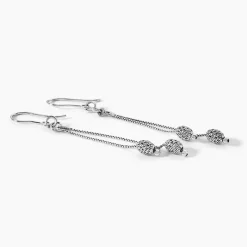 Boucles D'oreilles Pendantes Ninae Argent Blanc