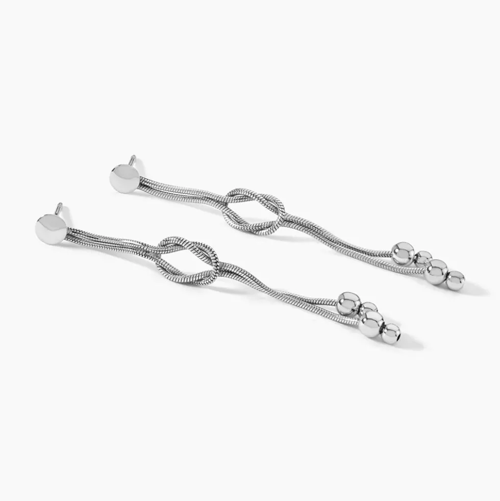 Boucles D'oreilles Pendantes Mariana Argent Blanc