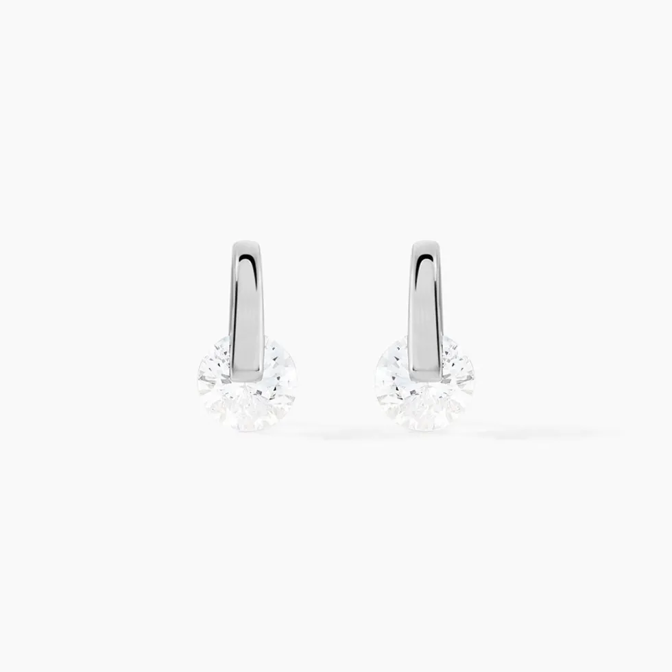 Boucles D'oreilles Pendantes Vera Argent Blanc Oxyde De Zirconium