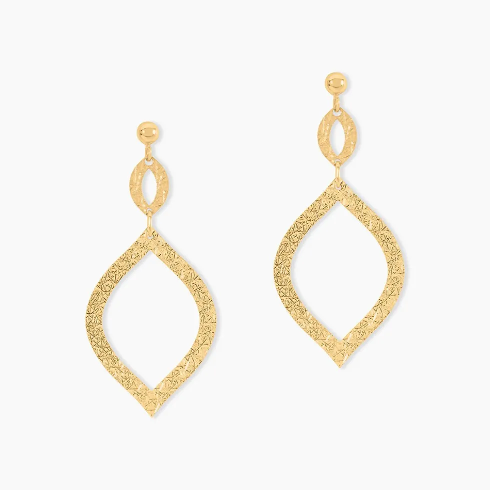 Boucles D'Oreilles Pendantes Genghis Or Jaune