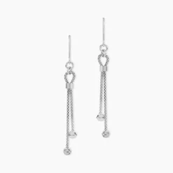 Boucles D'oreilles Pendantes Magel Argent Blanc