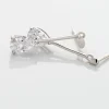 Boucles D'oreilles Pendantes Goutte Or Blanc Oxyde De Zirconium