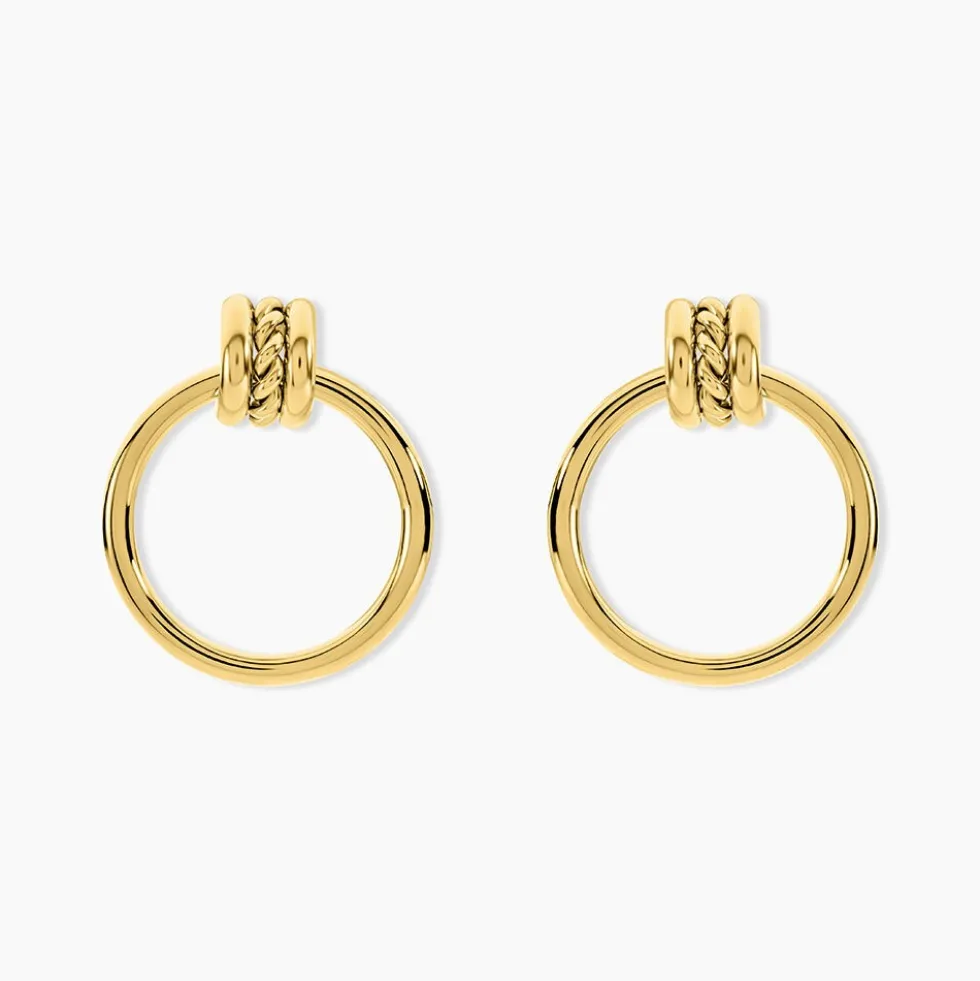 Boucles D'Oreilles Pendantes Cherish Acier Jaune