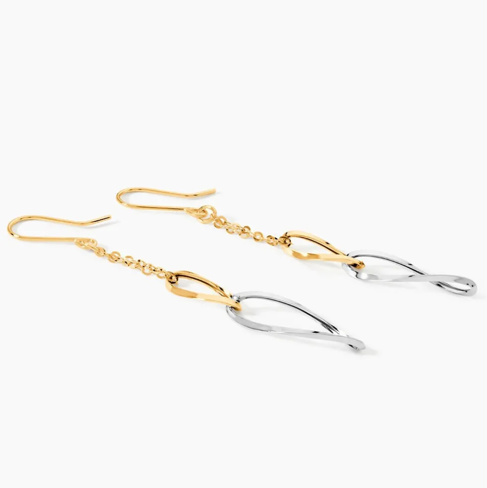 Boucles D'oreilles Pendantes Benedicte Or Bicolore