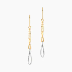 Boucles D'oreilles Pendantes Benedicte Or Bicolore