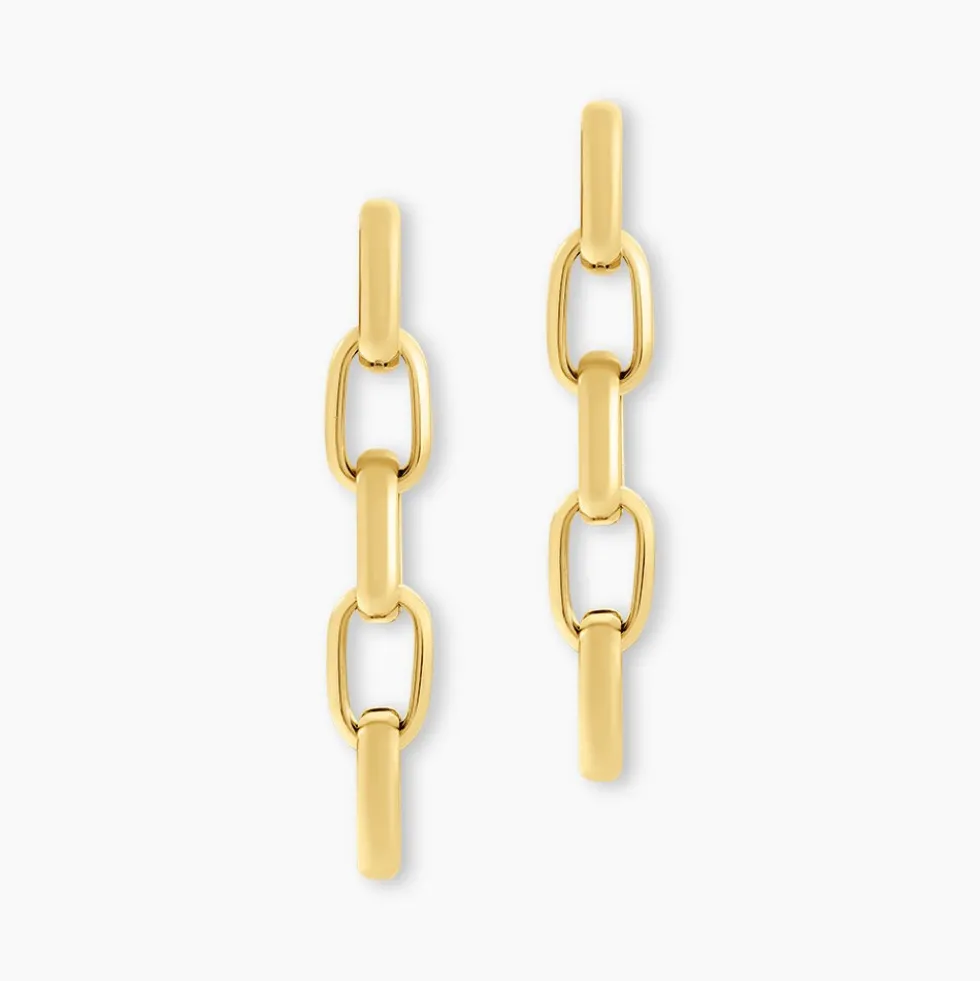 Boucles D'oreilles Pendantes Auray Acier Jaune