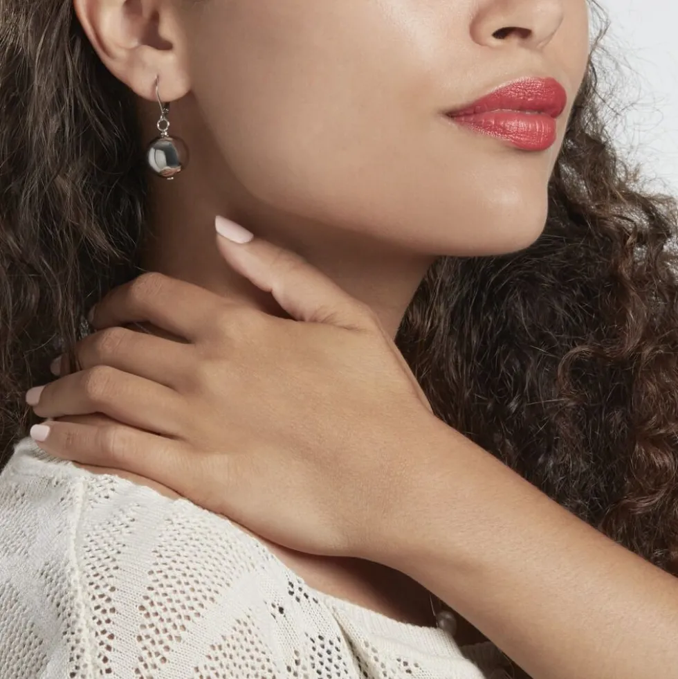 Boucles D'oreilles Pendantes Bilou Acier Blanc