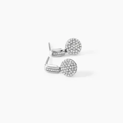 Boucles D'oreilles Pendantes Lisyae Or Blanc Diamant