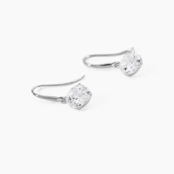 Boucles D'oreilles Pendantes Or Blanc Aedhan Oxydes