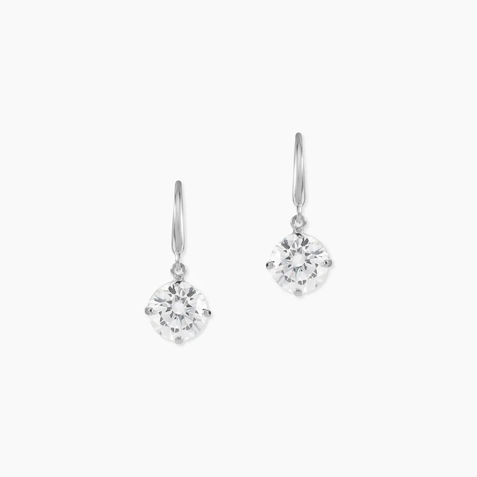 Boucles D'oreilles Pendantes Or Blanc Aedhan Oxydes