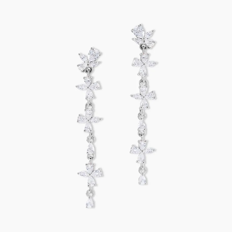 Boucles D'Oreilles Pendantes Feeria Argent Blanc Oxyde De Zirconium