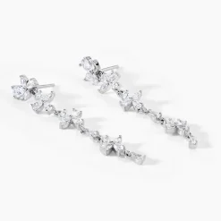 Boucles D'Oreilles Pendantes Feeria Argent Blanc Oxyde De Zirconium