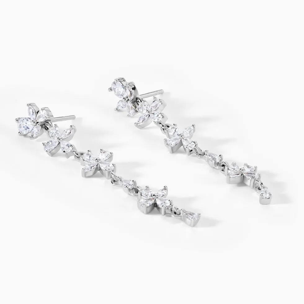 Boucles D'Oreilles Pendantes Feeria Argent Blanc Oxyde De Zirconium
