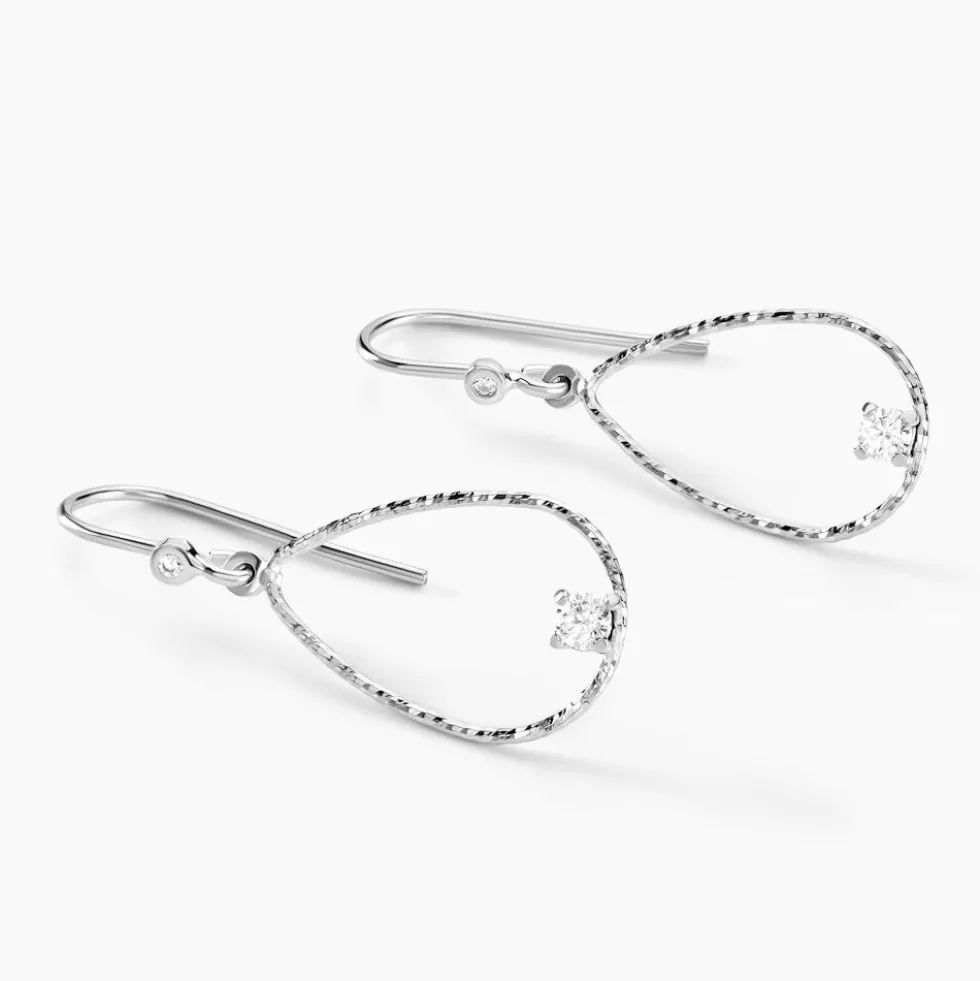 Boucles D'oreilles Pendantes Inez Argent Blanc Oxyde De Zirconium