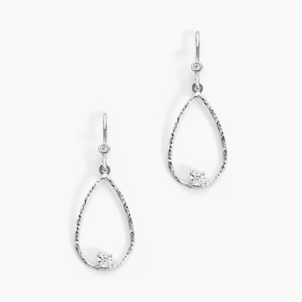 Boucles D'oreilles Pendantes Inez Argent Blanc Oxyde De Zirconium