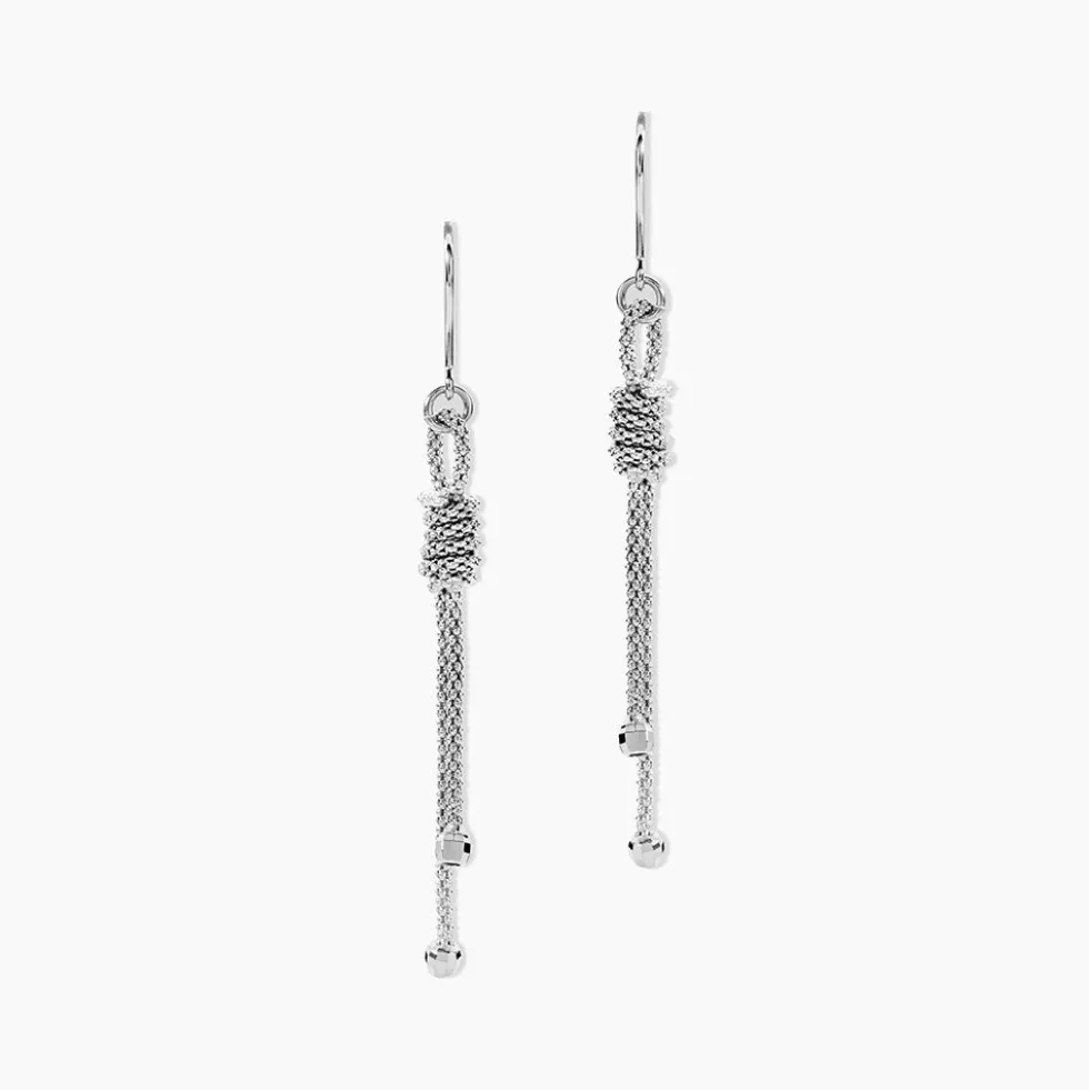 Boucles D'oreilles Pendantes Lassy Argent Blanc