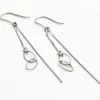 Boucles D'oreilles Pendantes Sybille Argent Blanc