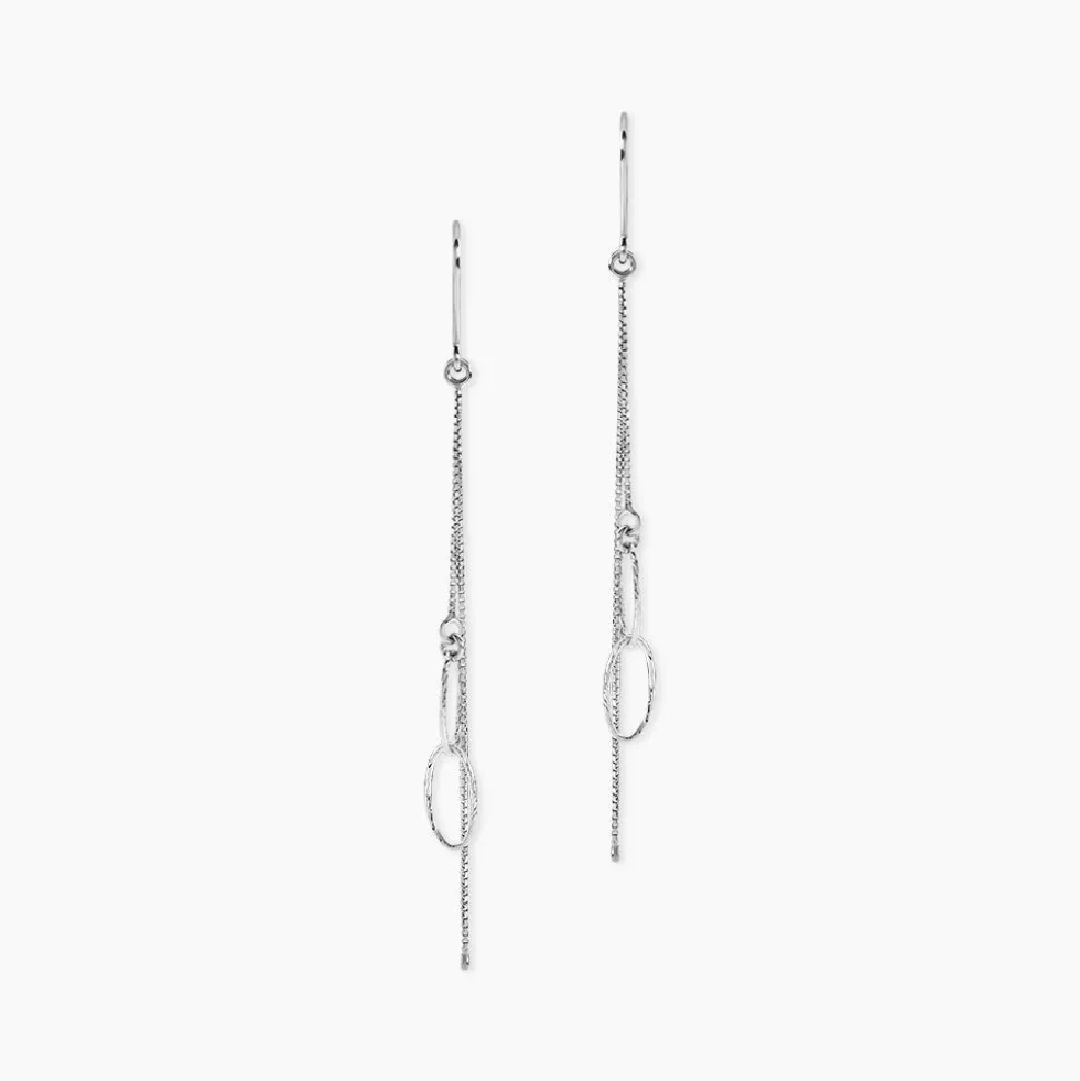 Boucles D'oreilles Pendantes Sybille Argent Blanc