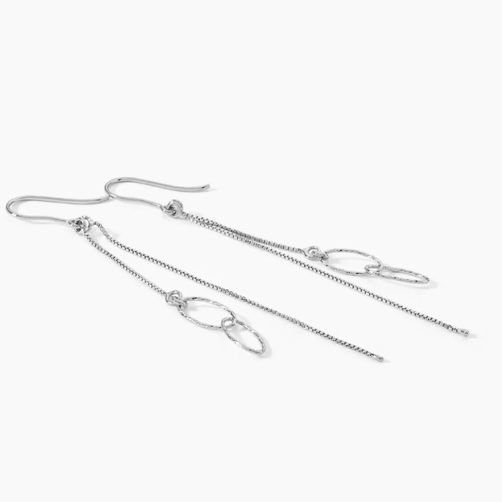 Boucles D'oreilles Pendantes Sybille Argent Blanc