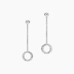 Boucles D'oreilles Pendantes Peytone Argent Blanc