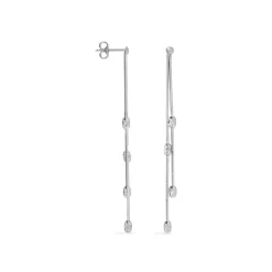 Boucles D'oreilles Pendantes Linda Argent Blanc