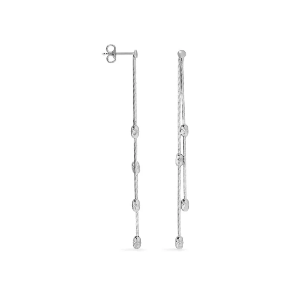 Boucles D'oreilles Pendantes Linda Argent Blanc