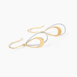 Boucles D'oreilles Pendantes Anila Gouttes Or Bicolore