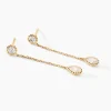 Boucles D'oreilles Pendantes Kadidja Or Jaune Oxyde De Zirconium
