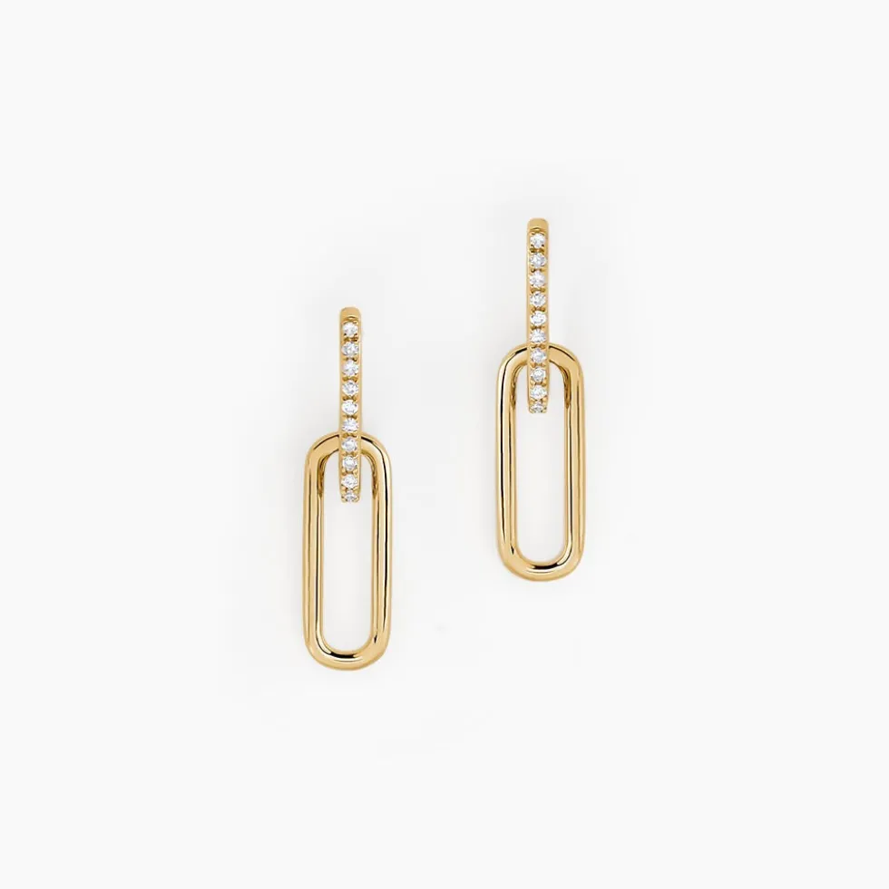 Boucles D'oreilles Pendantes Liaisons Precieuses Or Jaune Diamant