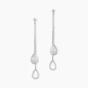 Boucles D'oreilles Pendantes Emerika Or Blanc Oxyde De Zirconium