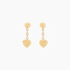 Boucles D'oreilles Pendantes Gavina Pendantes Coeurs Or Jaune