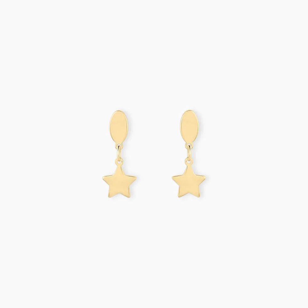 Boucles D'oreilles Pendantes Alphonsine Etoile Or Jaune