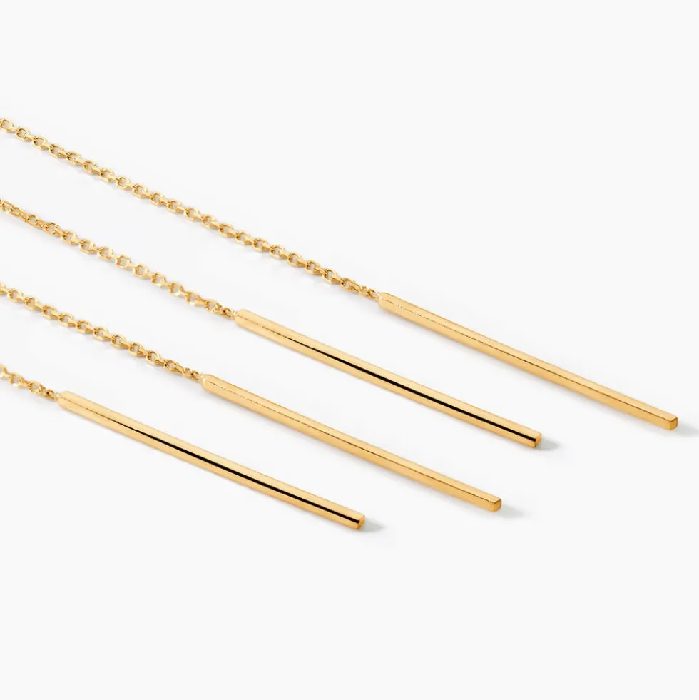 Boucles D'oreilles Pendantes Pura Or Jaune