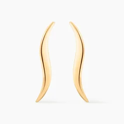 Boucles D'oreilles Pendantes Merone Vagues Or Jaune