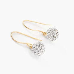 Boucles D'oreilles Pendantes Or Jaune Hepsibah Cristal