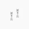 Boucles D'oreilles Pendantes Argent Blanc Braidy Oxydes De Zirconium