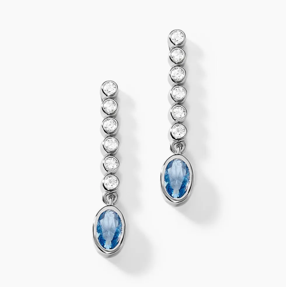 Boucles D'oreilles Pendantes Mayfair Shine Argent Blanc Oxyde