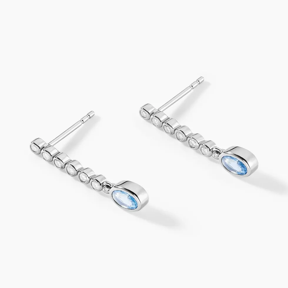 Boucles D'oreilles Pendantes Mayfair Shine Argent Blanc Oxyde