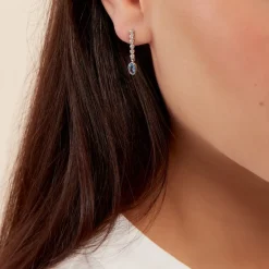 Boucles D'oreilles Pendantes Mayfair Shine Argent Blanc Oxyde