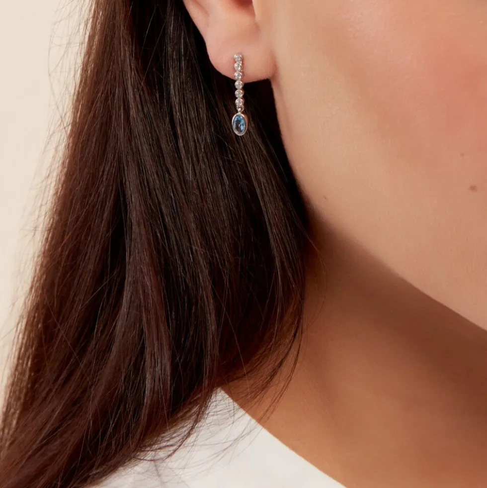 Boucles D'oreilles Pendantes Mayfair Shine Argent Blanc Oxyde