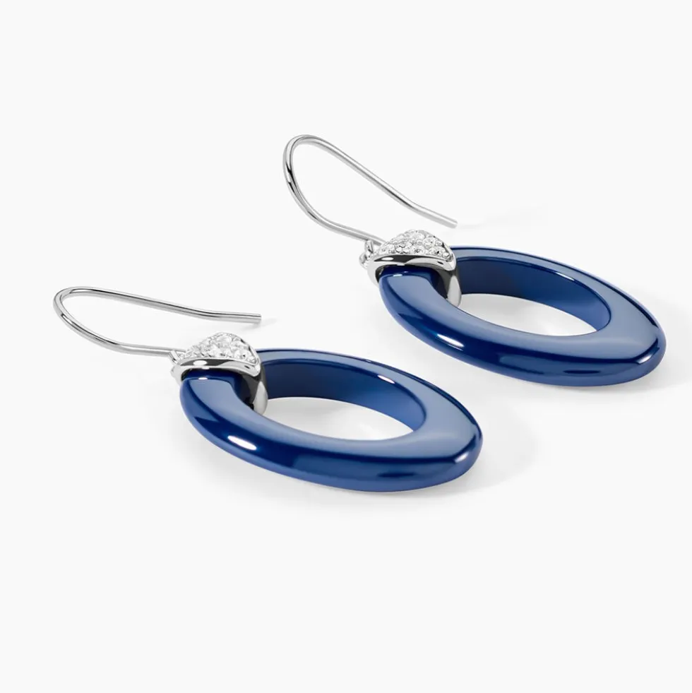 Boucles D'oreilles Pendantes Peer Argent Blanc Oxyde De Zirconium