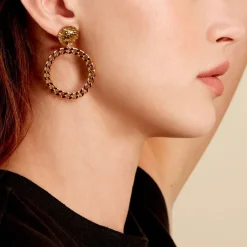 Boucles D'oreilles Pendantes Faro Acier Jaune