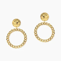 Boucles D'oreilles Pendantes Faro Acier Jaune