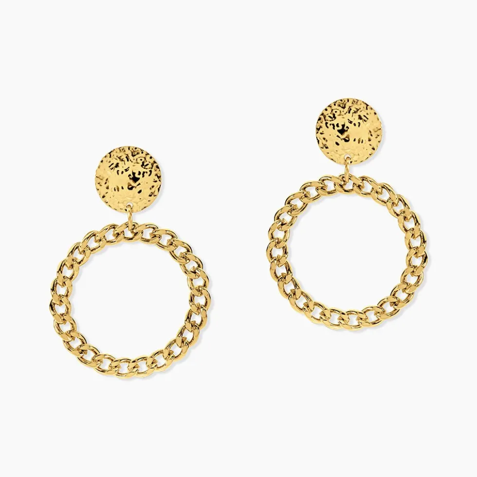 Boucles D'oreilles Pendantes Faro Acier Jaune