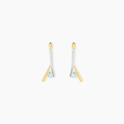 Boucles D'oreilles Pendantes Formev Or Bicolore Oxyde De Zirconium